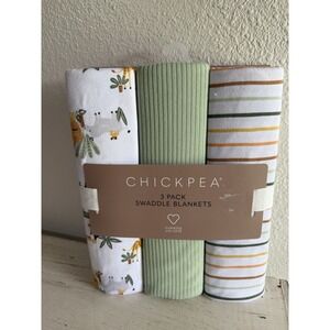 Chick Pea 4 Pack Muslin Blankets Swaddle Floral Print Sz 36"x 40" - NWT